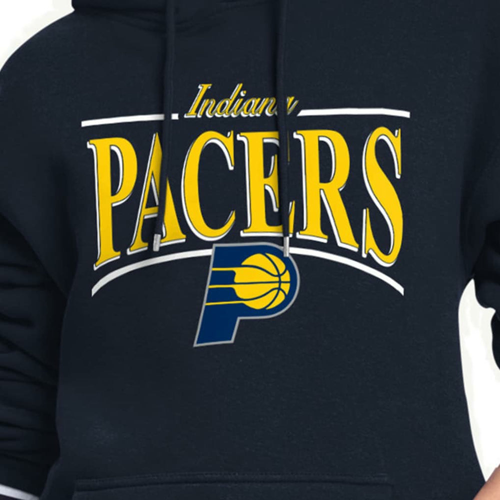 Indiana Pacers Starter Women's Arch Stripe Fleece Hoodie - Navy discount