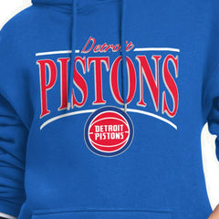 Detroit Pistons Starter Women's Arch Stripe Fleece Hoodie sale - Blue shop