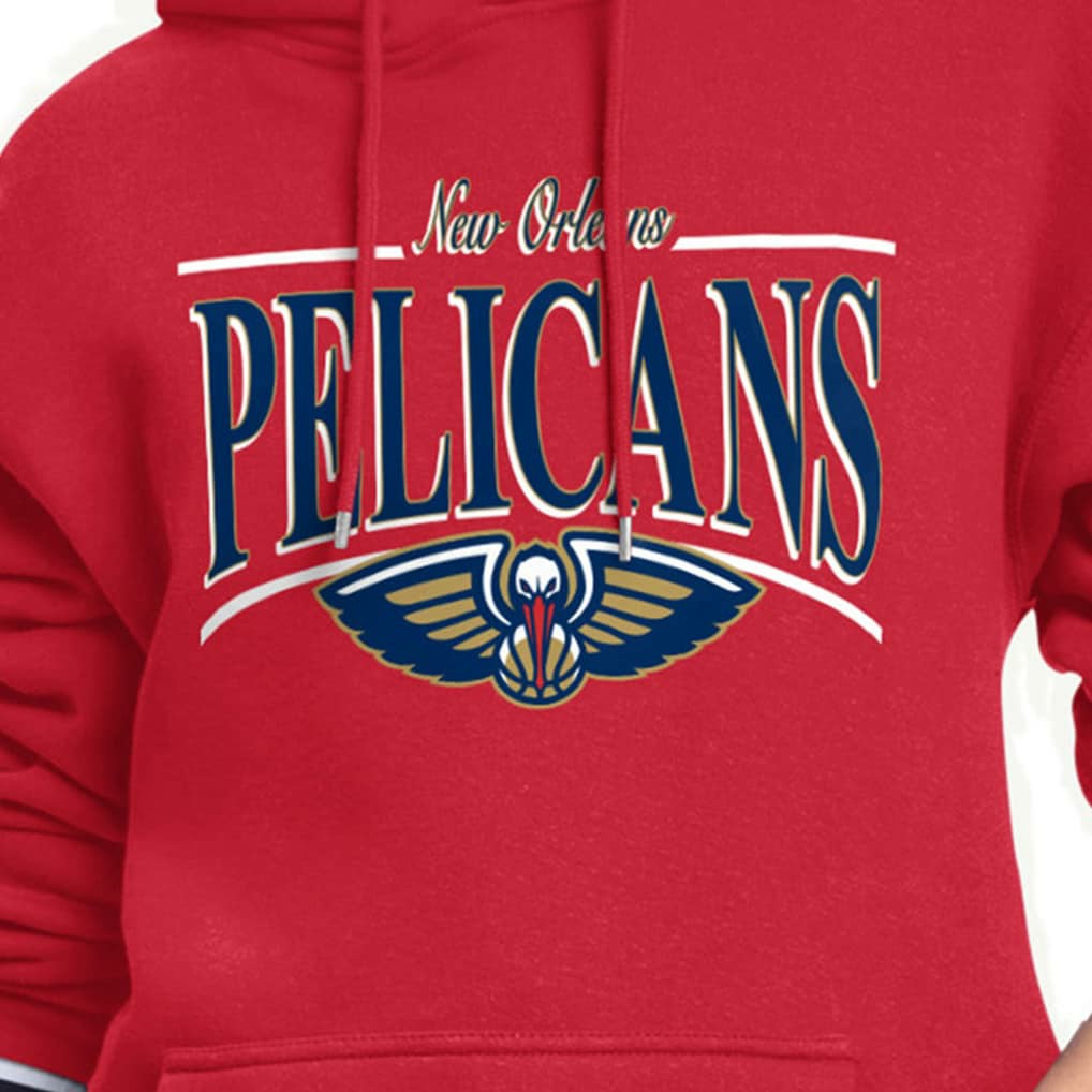 New Orleans Pelicans Starter Women's Arch Stripe Fleece Hoodie - Red discount