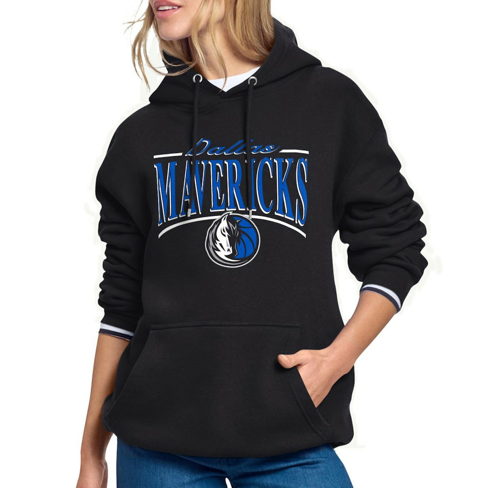 Dallas Mavericks Starter Women's Arch Stripe Fleece Hoodie sale - Black for sale
