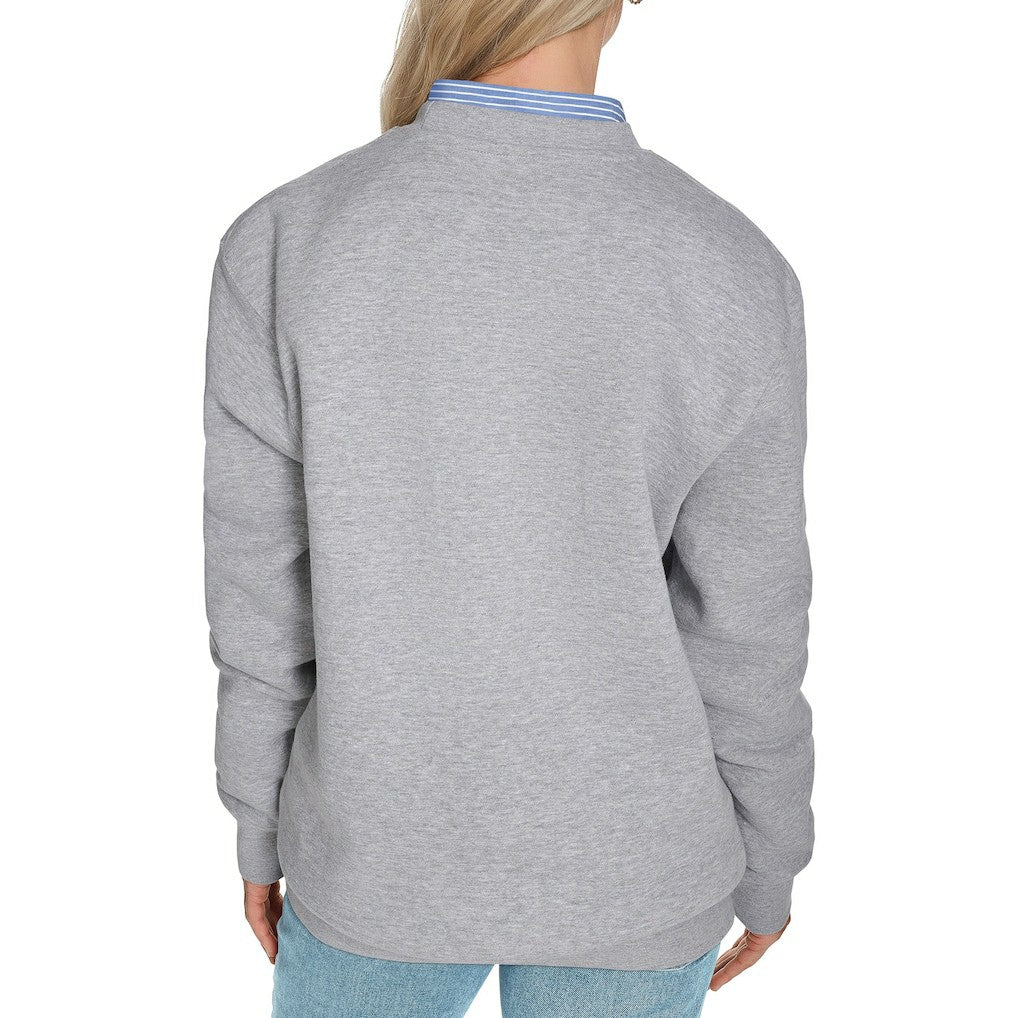 Dallas Mavericks Starter Women's Arch Stripe Fleece Crewneck Sweatshirt sale - Gray shop