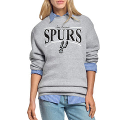 San Antonio Spurs Starter Women's Arch Stripe Fleece Crewneck Sweatshirt - Gray sale