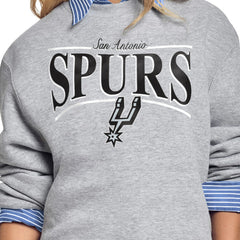 San Antonio Spurs Starter Women's Arch Stripe Fleece Crewneck Sweatshirt - Gray sale
