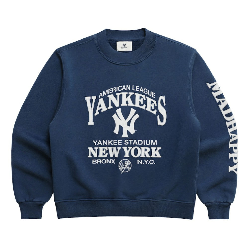 New York Yankees Madhappy Unisex High Rib Sweatshirt Blue