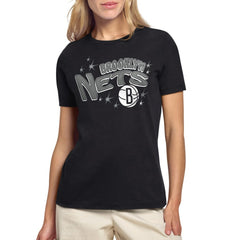 Brooklyn Nets Starter Women's Fireworks T-Shirt - Black outlet