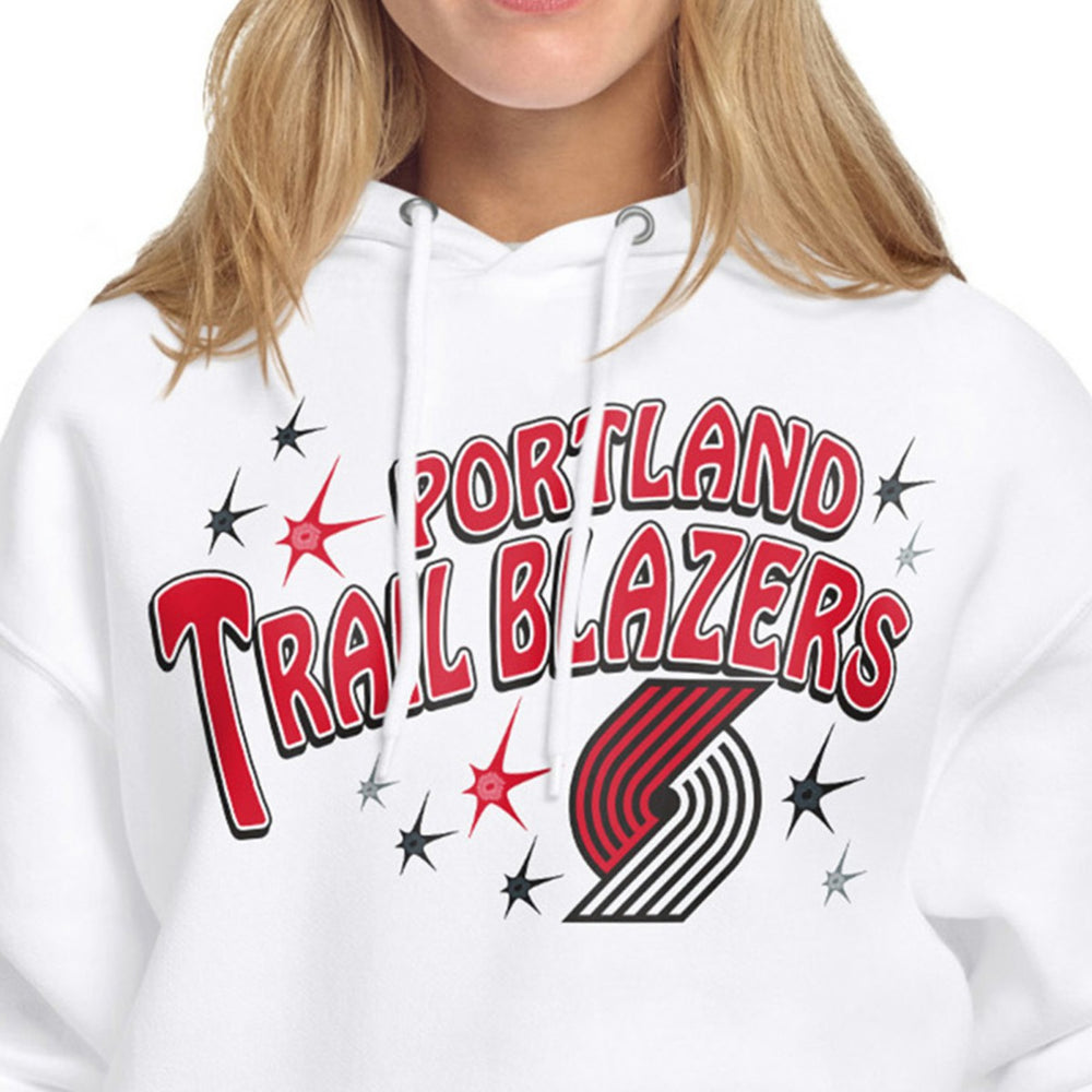 Portland Trail Blazers Starter Women's Fireworks Fleece Hoodie - White shop