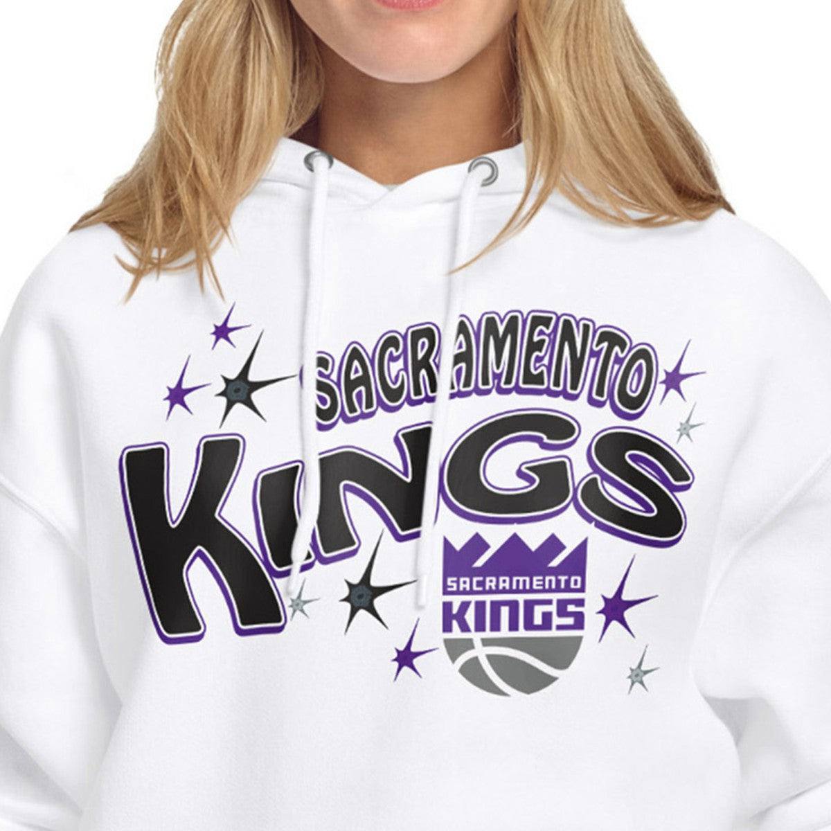 Sacramento Kings Starter Women's Fireworks Fleece Hoodie - White for sale