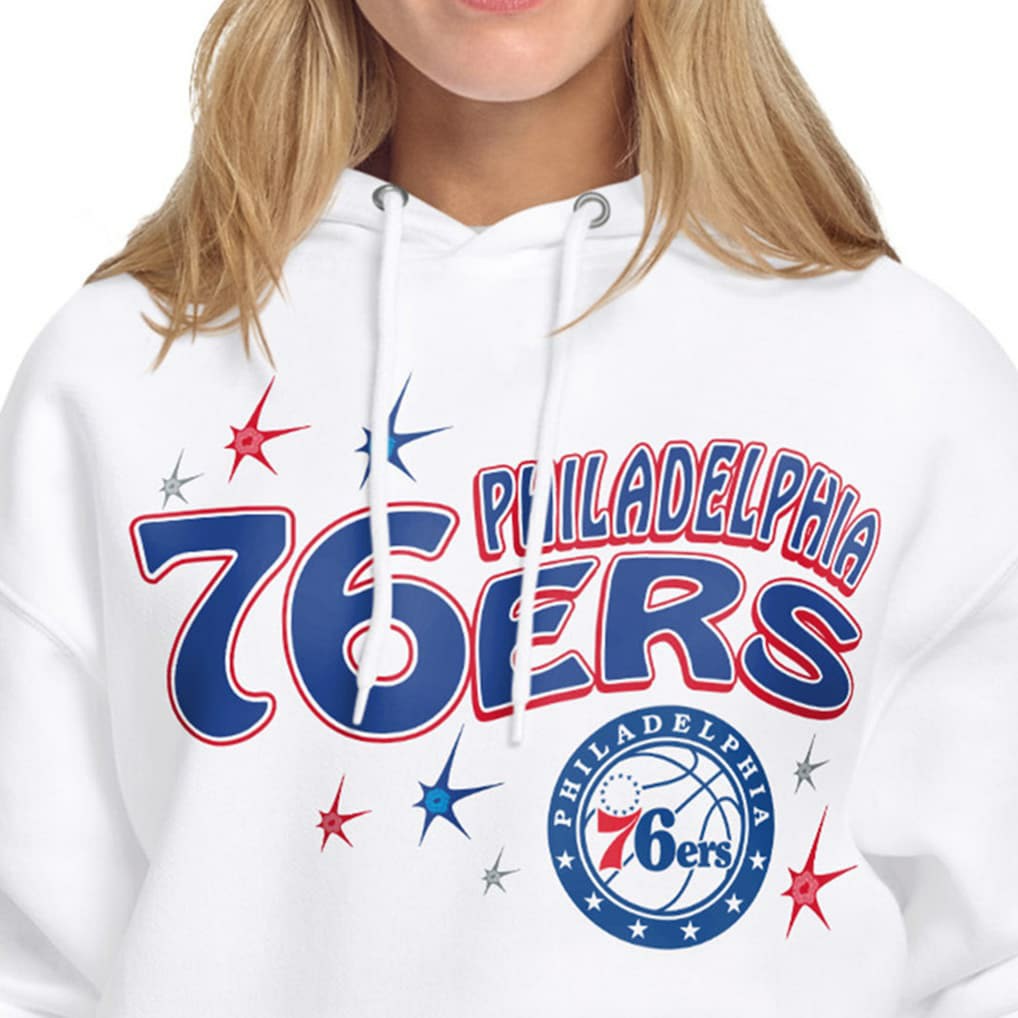 Philadelphia 76ers Starter Women's Fireworks Fleece Hoodie - White on sale