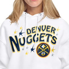 Denver Nuggets Starter Women's Fireworks Fleece Hoodie sale - White on sale