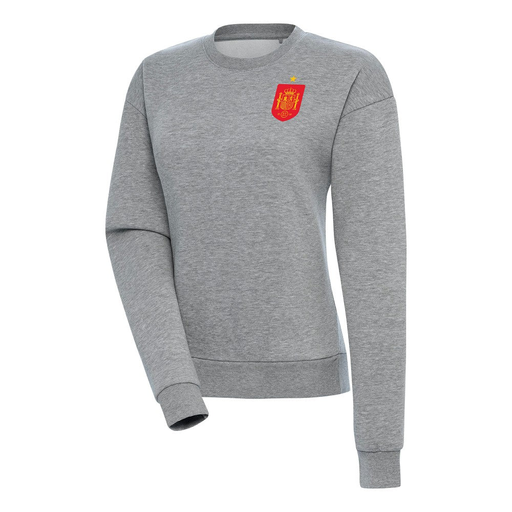 Spain National Team Antigua Women's Takeover Fleece Sweatshirt - Heather Gray on sale