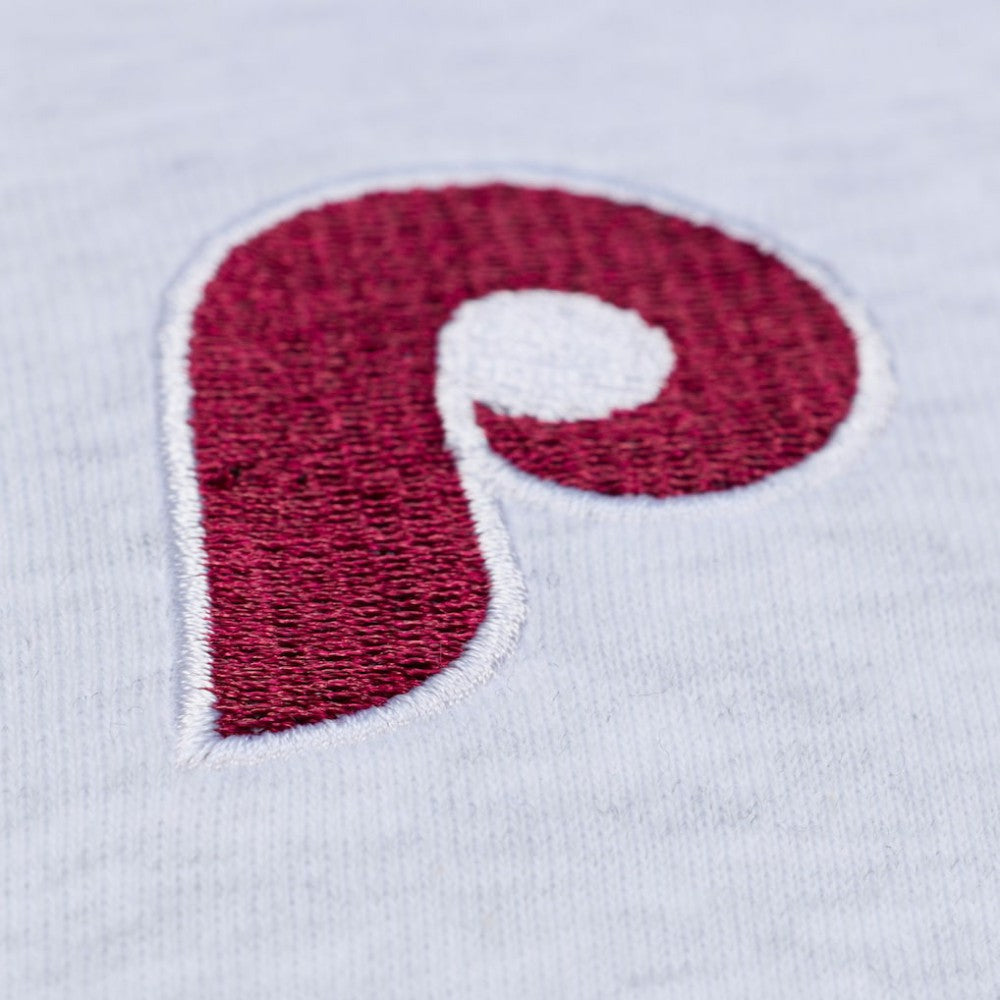 Philadelphia Phillies Women's Script Cropped Boxy T-Shirt Heather Gray