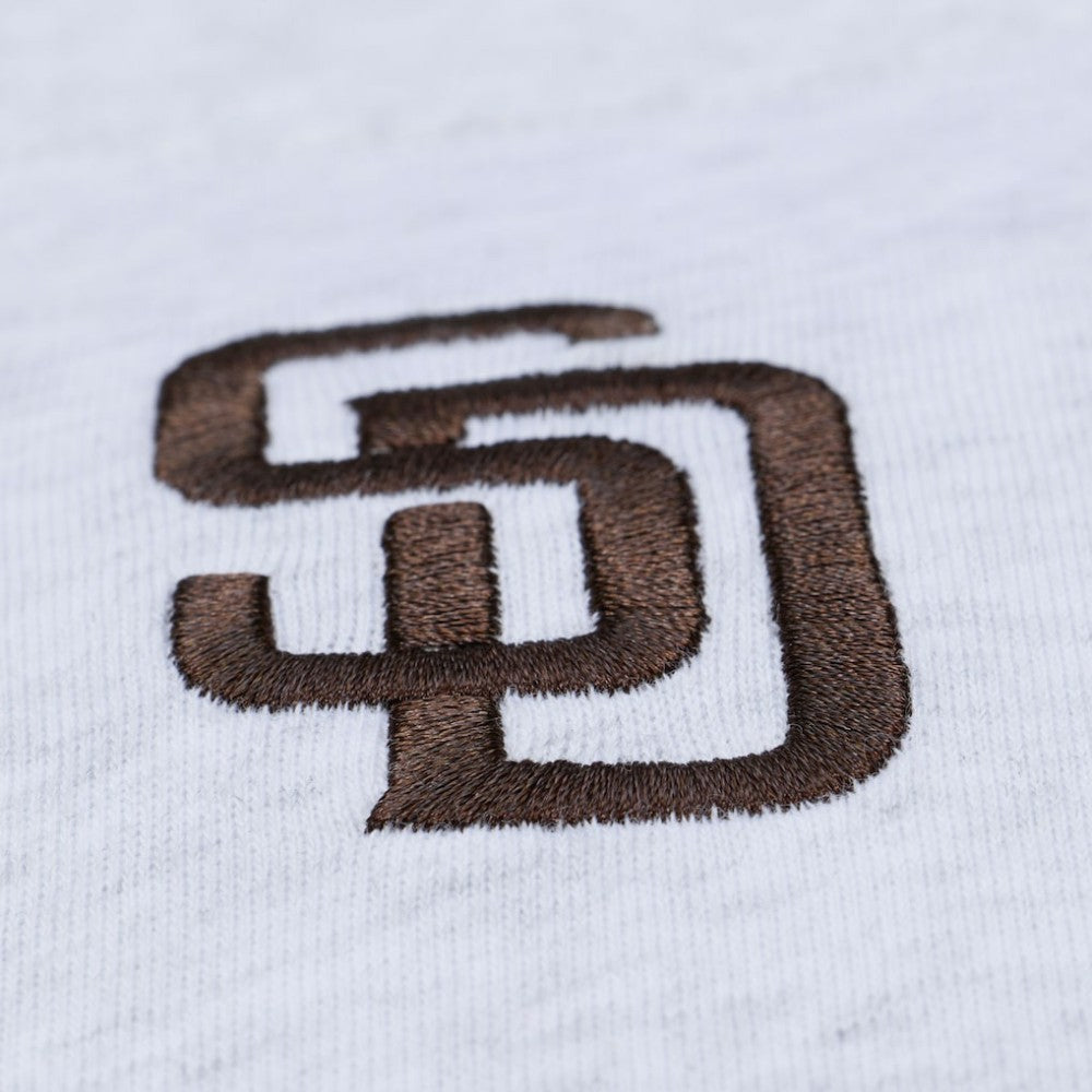 San Diego Padres Women's Script Cropped Boxy T-Shirt Heather Gray