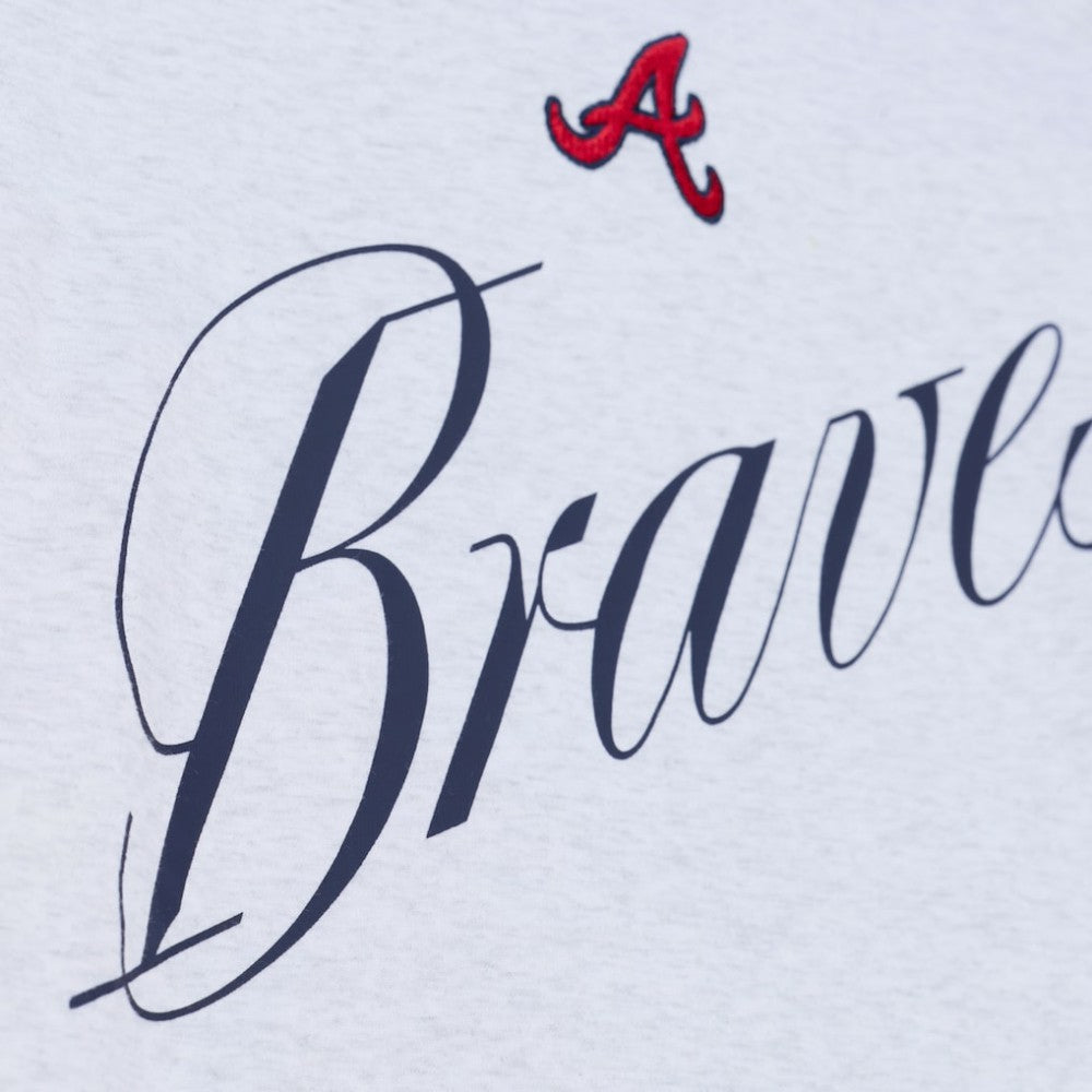Atlanta Braves Women's Script Cropped Boxy T-Shirt Heather Gray