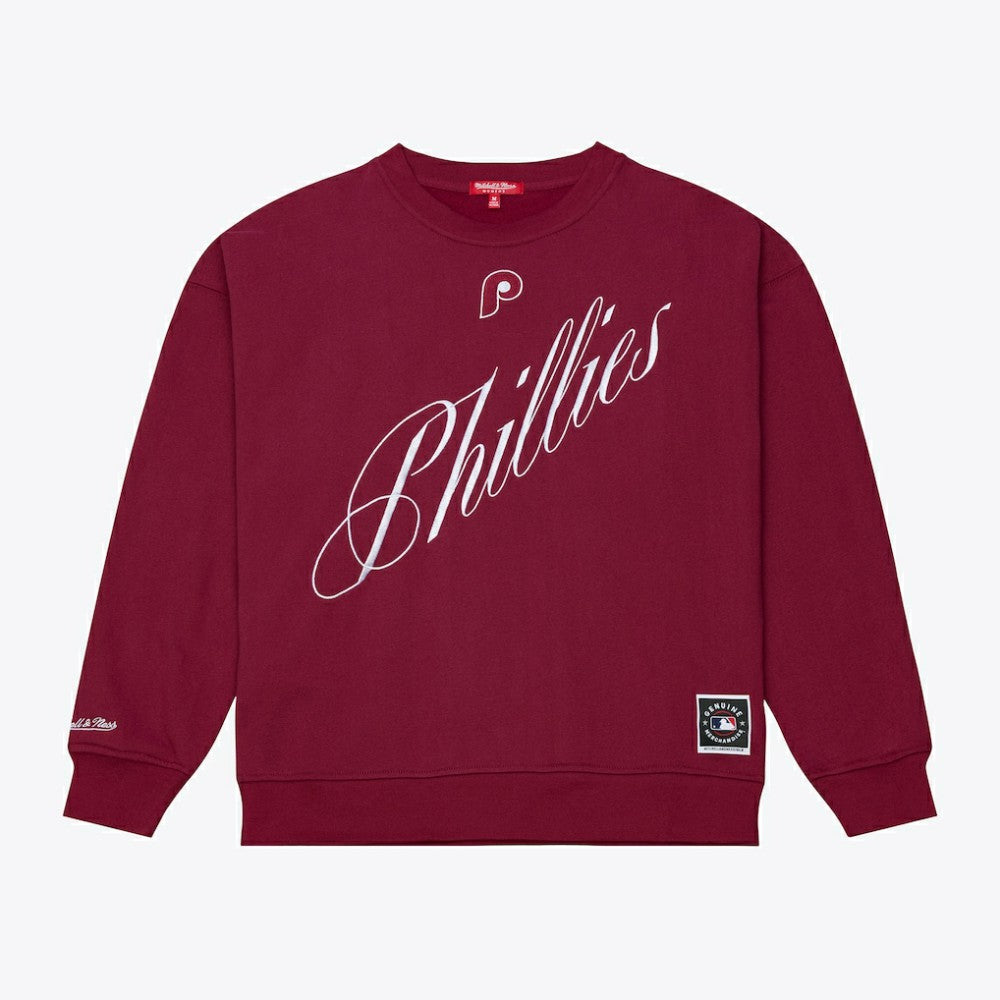 Philadelphia Phillies Women's Script Sweatshirt Burgundy