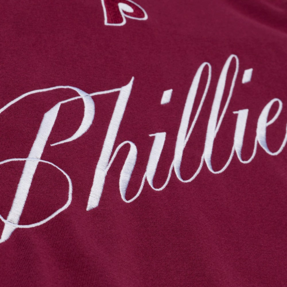Philadelphia Phillies Women's Script Sweatshirt Burgundy