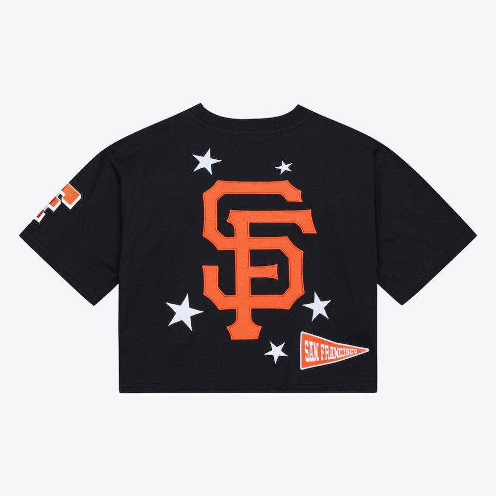 San Francisco Giants Women's Pep Rally Cropped Boxy T-Shirt Black