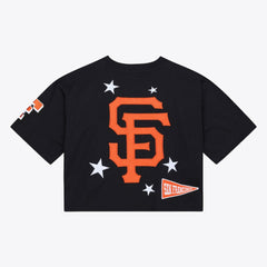 San Francisco Giants Women's Pep Rally Cropped Boxy T-Shirt Black