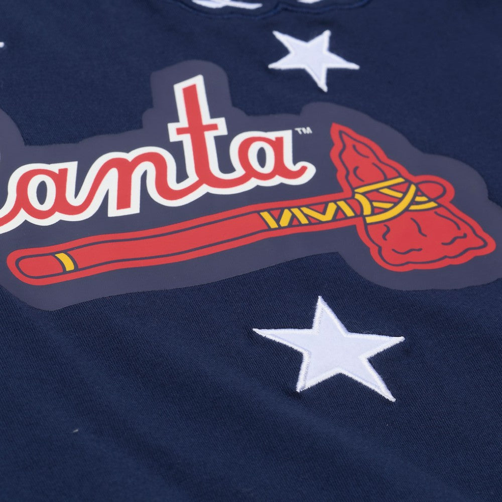 Atlanta Braves Women's Pep Rally Cropped Boxy T-Shirt Navy
