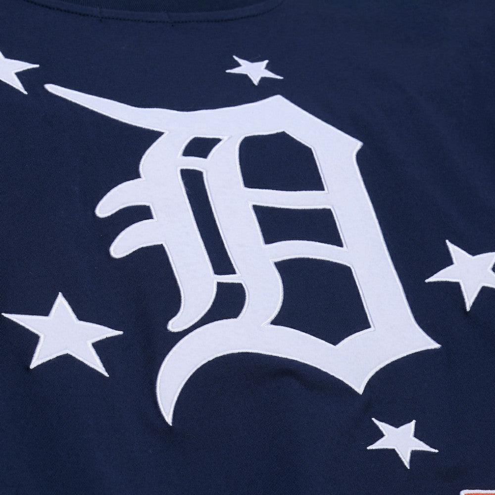 Detroit Tigers Women's Pep Rally Cropped Boxy T-Shirt Navy