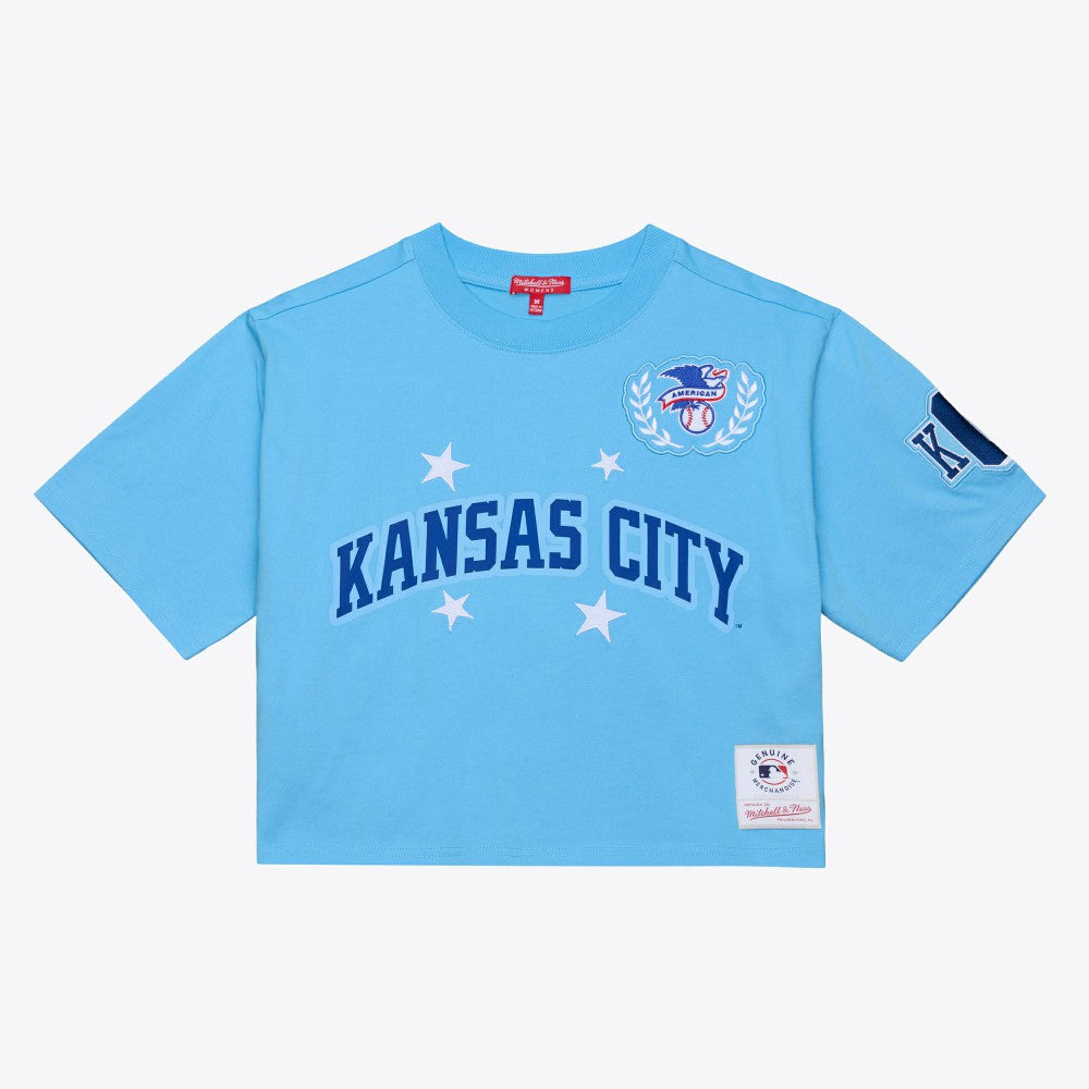 Kansas City Royals Women's Pep Rally Cropped Boxy T-Shirt Light Blue