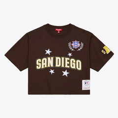 San Diego Padres Women's Pep Rally Cropped Boxy T-Shirt Brown