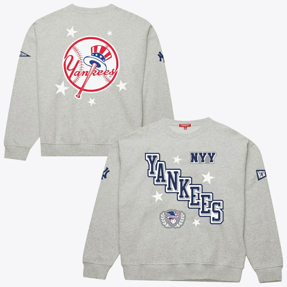New York Yankees Women's Pep Rally Sweatshirt Heather Gray