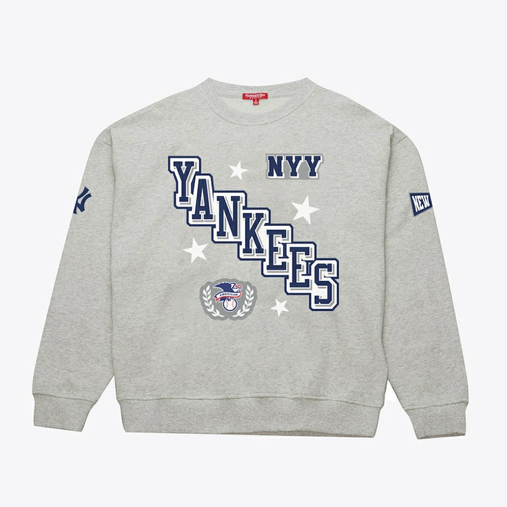 New York Yankees Women's Pep Rally Sweatshirt Heather Gray
