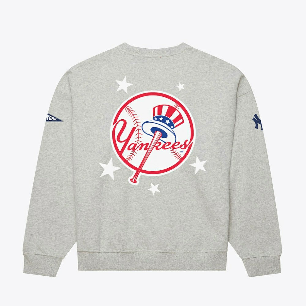 New York Yankees Women's Pep Rally Sweatshirt Heather Gray