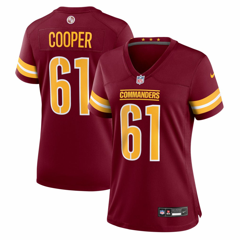 Tyler Cooper Washington Commanders Women's Team Game Jersey - Burgundy sale