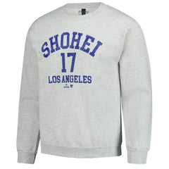 Shohei Ohtani MLBPA BreakingT Unisex Player Name & Number Sweatshirt Heather Gray