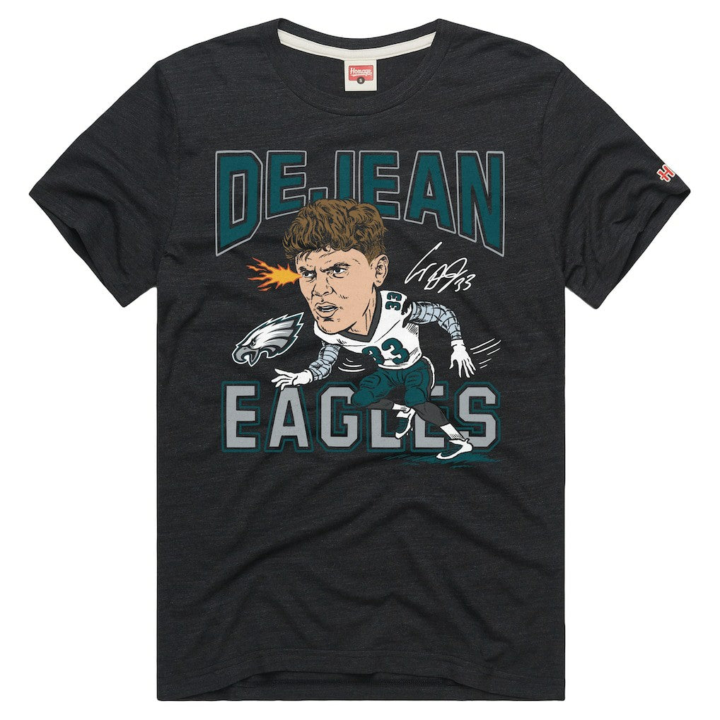 Cooper DeJean Philadelphia Eagles Homage Unisex Caricature Player Graphic Tri-Blend T-Shirt - Charcoal outlet