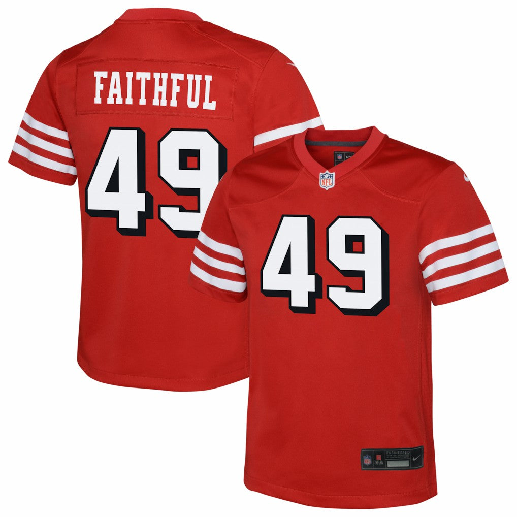 The Faithful San Francisco 49ers Youth Alternate 2 Game Jersey - Scarlet on sale