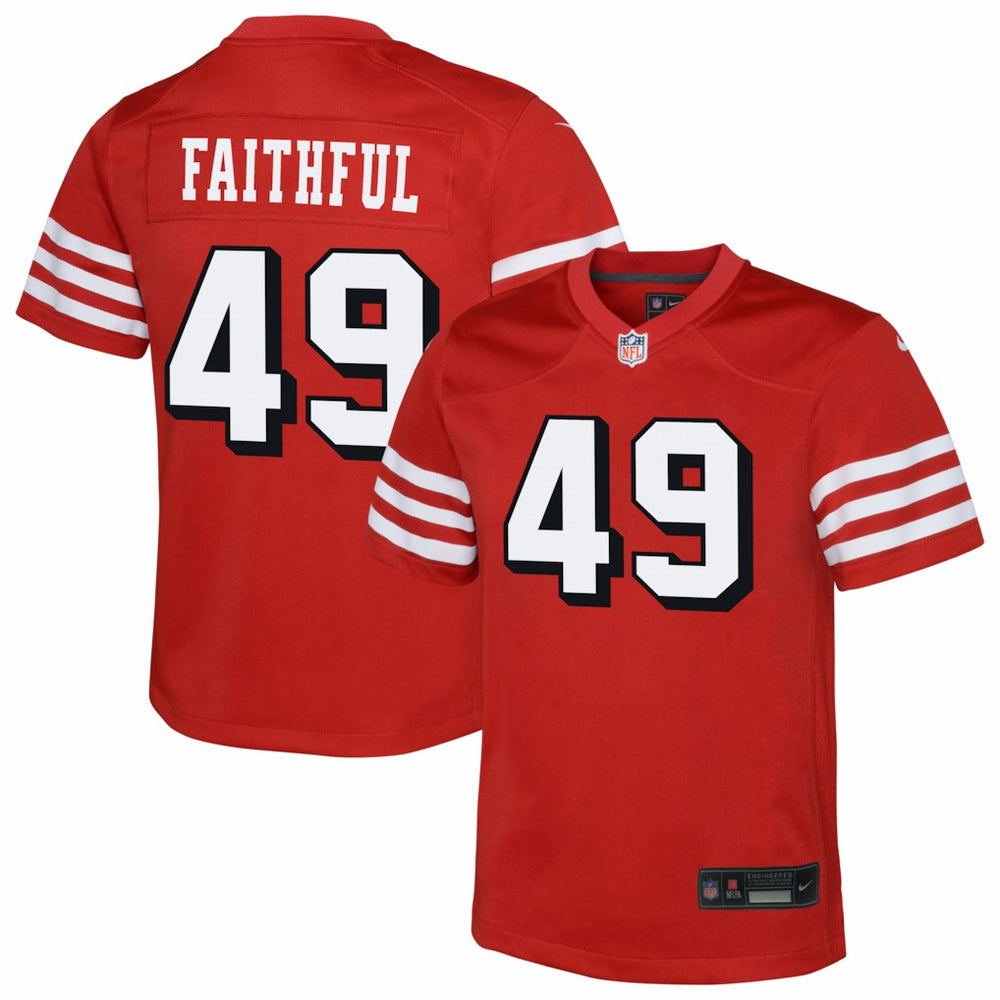 The Faithful San Francisco 49ers Youth Alternate 2 Game Jersey - Scarlet on sale