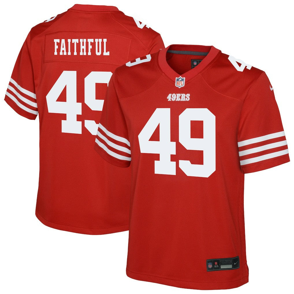 The Faithful San Francisco 49ers Youth Team Game Jersey - Scarlet sale