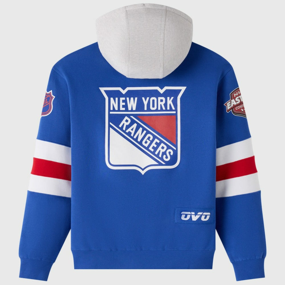 New York Rangers OVO x NHL Fleece Hoodie - Blue Hoodies
