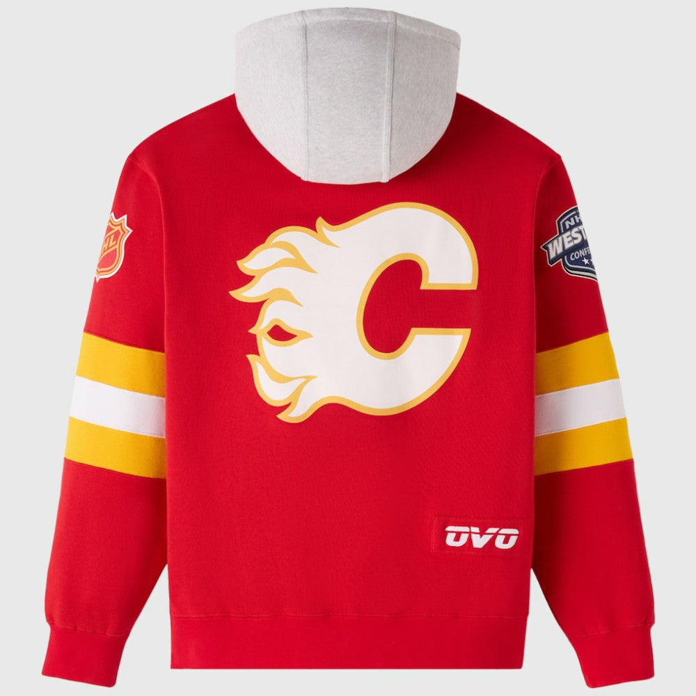 Calgary Flames OVO x NHL Fleece Hoodie - Red Hoodies