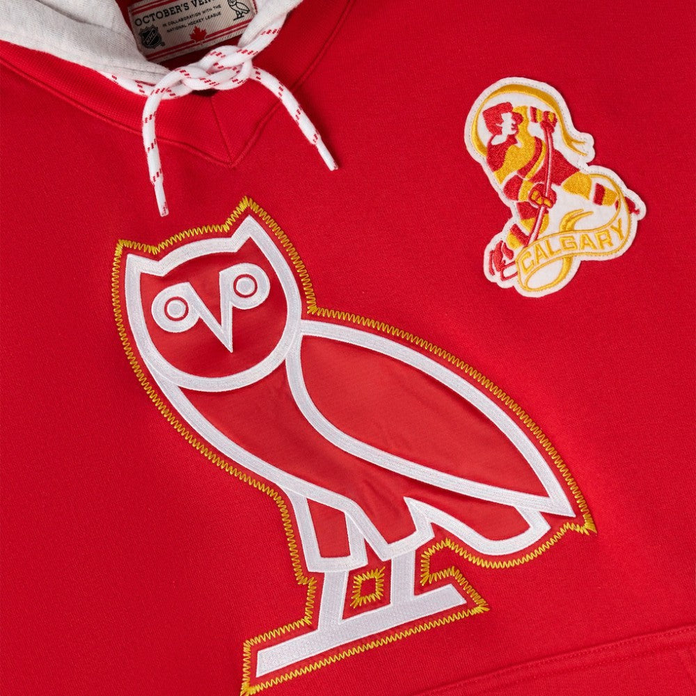 Calgary Flames OVO x NHL Fleece Hoodie - Red Hoodies