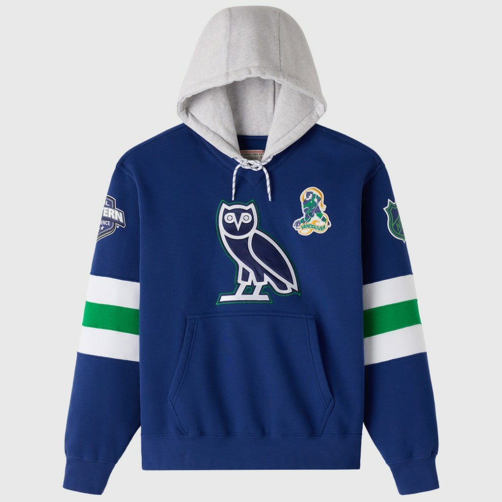 Vancouver Canucks OVO x NHL Fleece Hoodie - Blue Hoodies