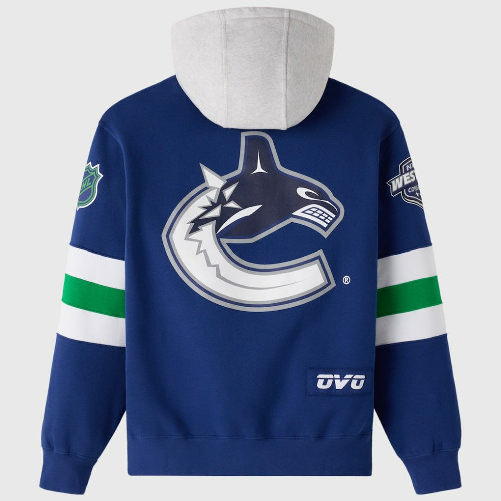 Vancouver Canucks OVO x NHL Fleece Hoodie - Blue Hoodies