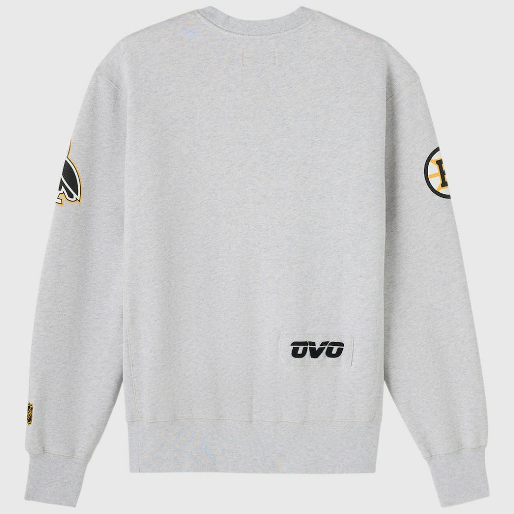 Boston Bruins OVO x NHL Fleece Sweatshirt - Heather Gray Sweatshirts