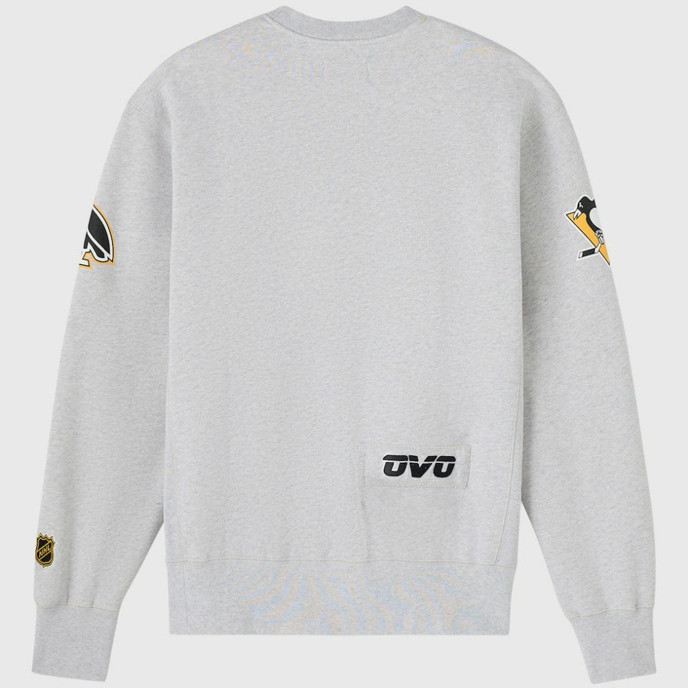 Pittsburgh Penguins OVO x NHL Fleece Sweatshirt - Heather Gray Sweatshirts