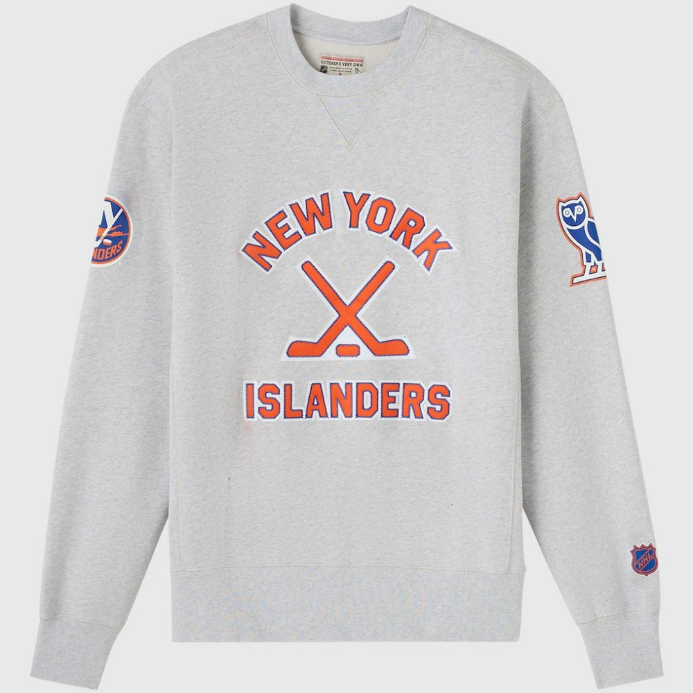 New York Islanders OVO x NHL Fleece Sweatshirt - Heather Gray Sweatshirts
