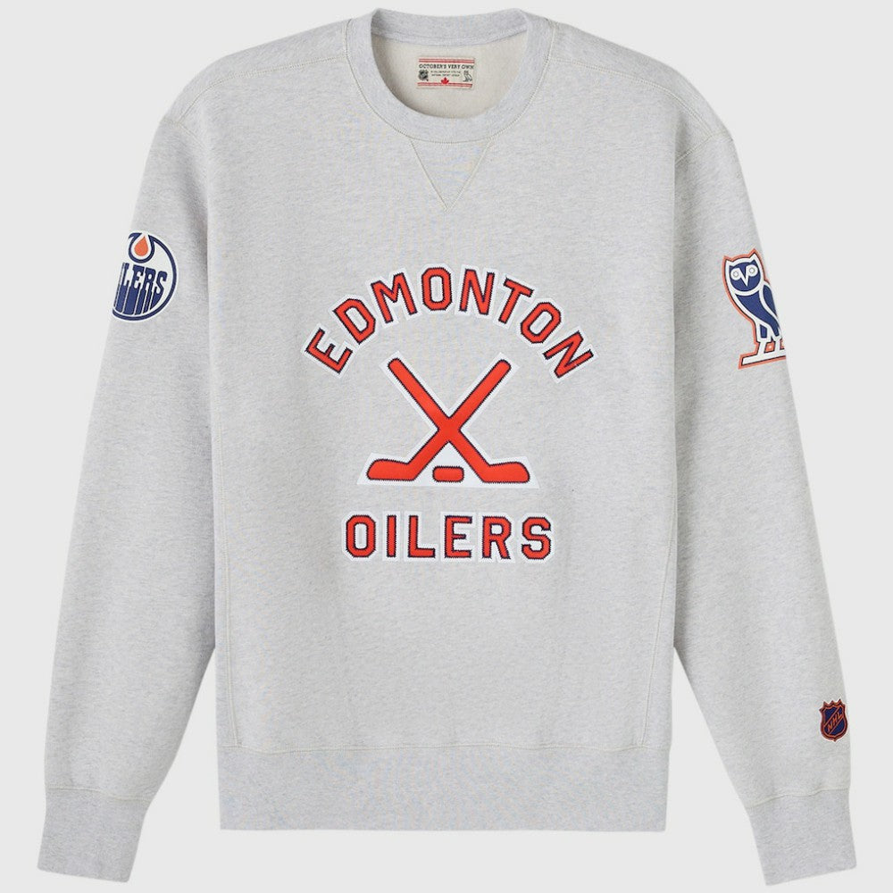 Edmonton Oilers OVO x NHL Fleece Sweatshirt - Heather Gray Sweatshirts