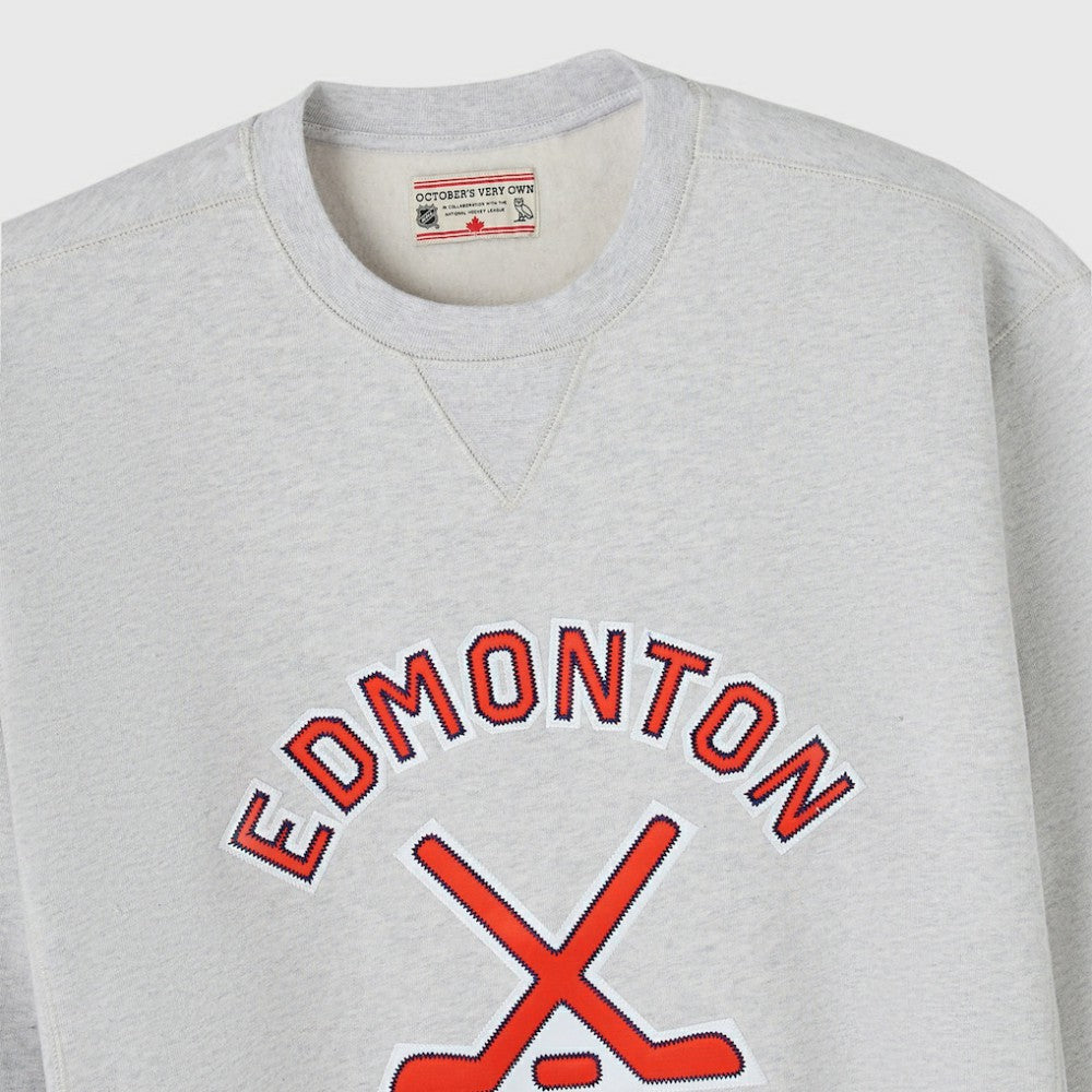 Edmonton Oilers OVO x NHL Fleece Sweatshirt - Heather Gray Sweatshirts