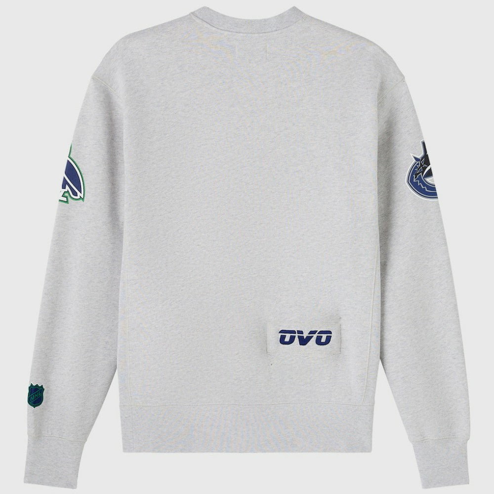 Vancouver Canucks OVO x NHL Fleece Sweatshirt - Heather Gray Sweatshirts