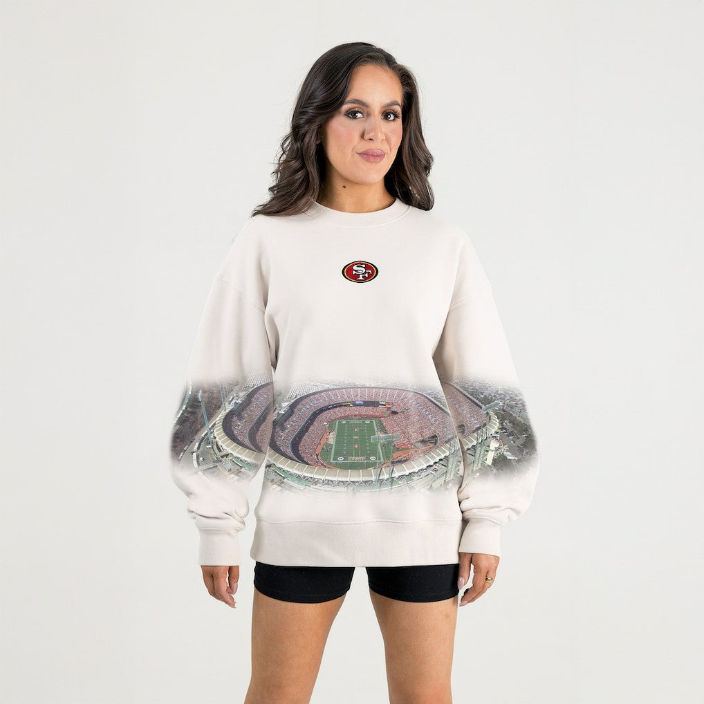 San Francisco 49ers Gameday Couture Women's Power Move Stadium Premium Drop Shoulder Sweatshirt - Natural outlet
