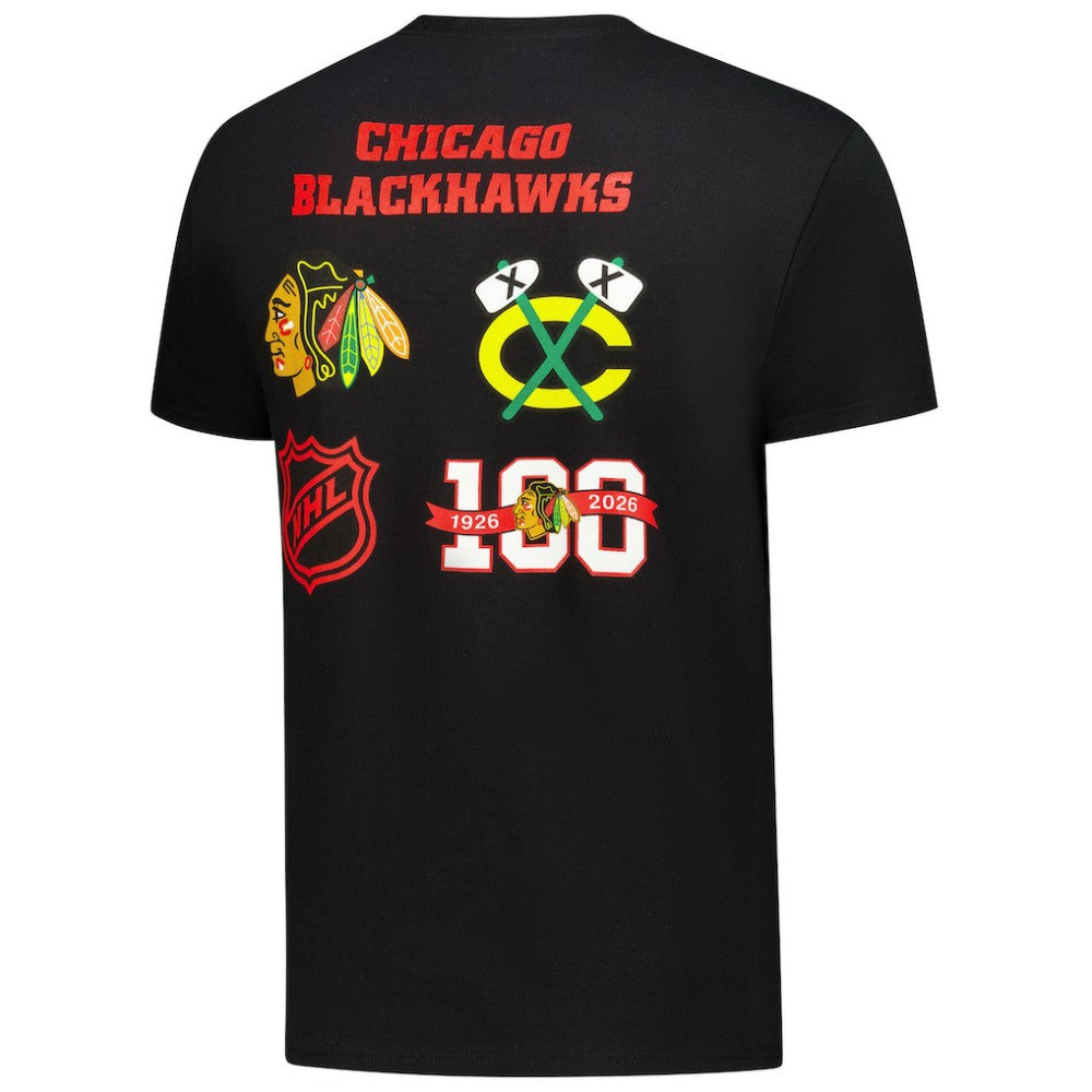 Chicago Blackhawks Starter Logo Collage T-Shirt - Black T-shirts