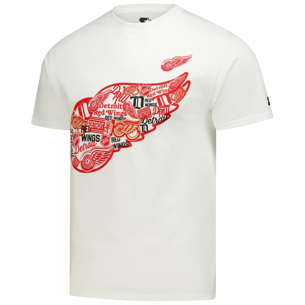 Detroit Red Wings Starter Logo Collage T-Shirt - White T-shirts