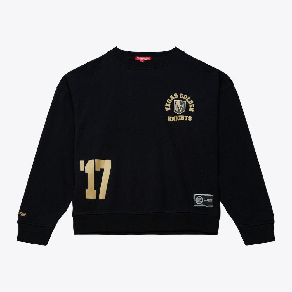 Vegas Golden Knights Mitchell & Ness Women's Crewneck Sweatshirt - Black Sweatshirts