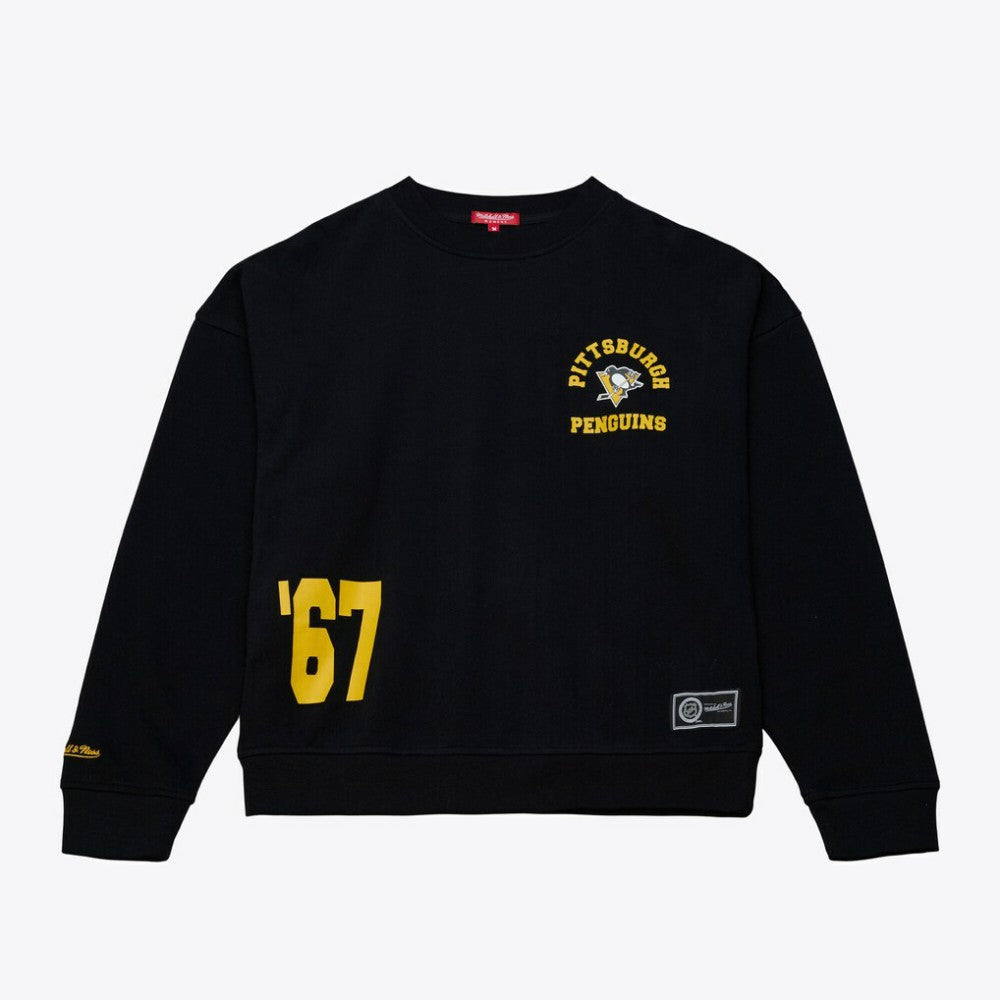 Pittsburgh Penguins Mitchell & Ness Women's Crewneck Sweatshirt - Black Sweatshirts